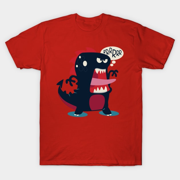 Dinosaur Monster T-Shirt Phone Case Tee Totebag T-Shirt T-Shirt by mertkaratay